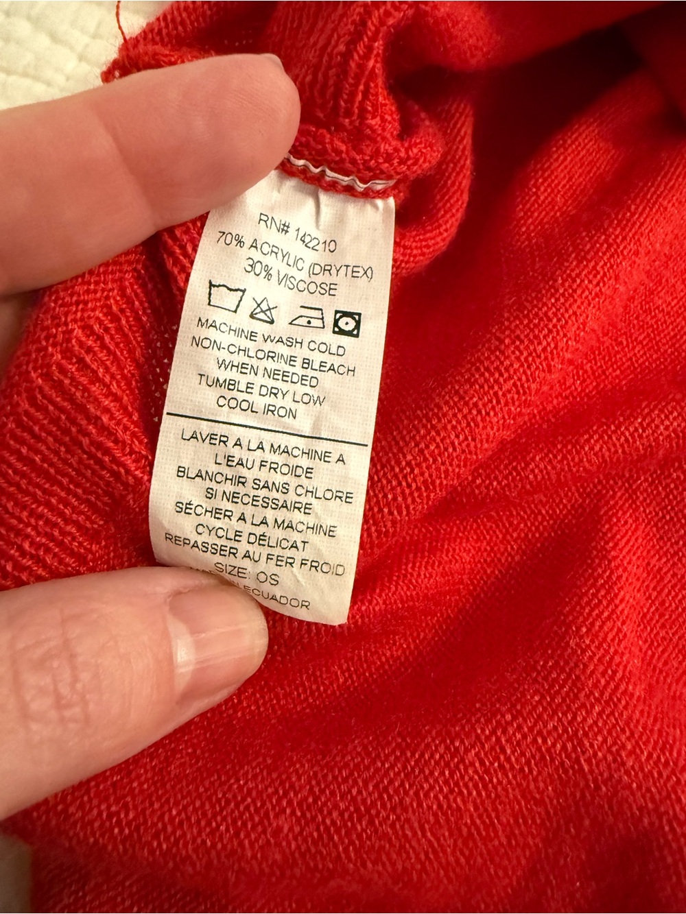 Women’s Red Mersea Catalina Sweater with Front Pocket Detail One Size - Picture 6 of 8